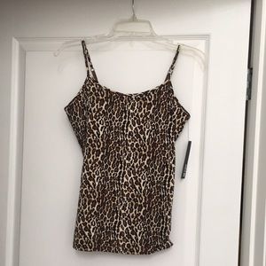 Apt 9 Essentials Animal Print Tank Top with Built in Bra & Adjustable Straps. S